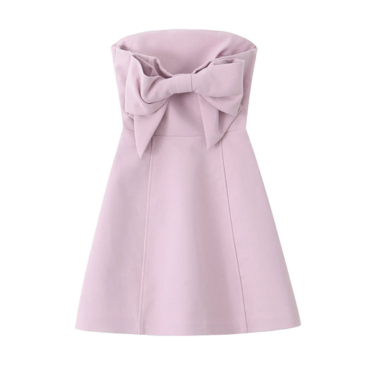 Olivia Strapless Bow A-Line Mini Dress