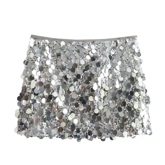 Arabella Silver Sequin Skirt